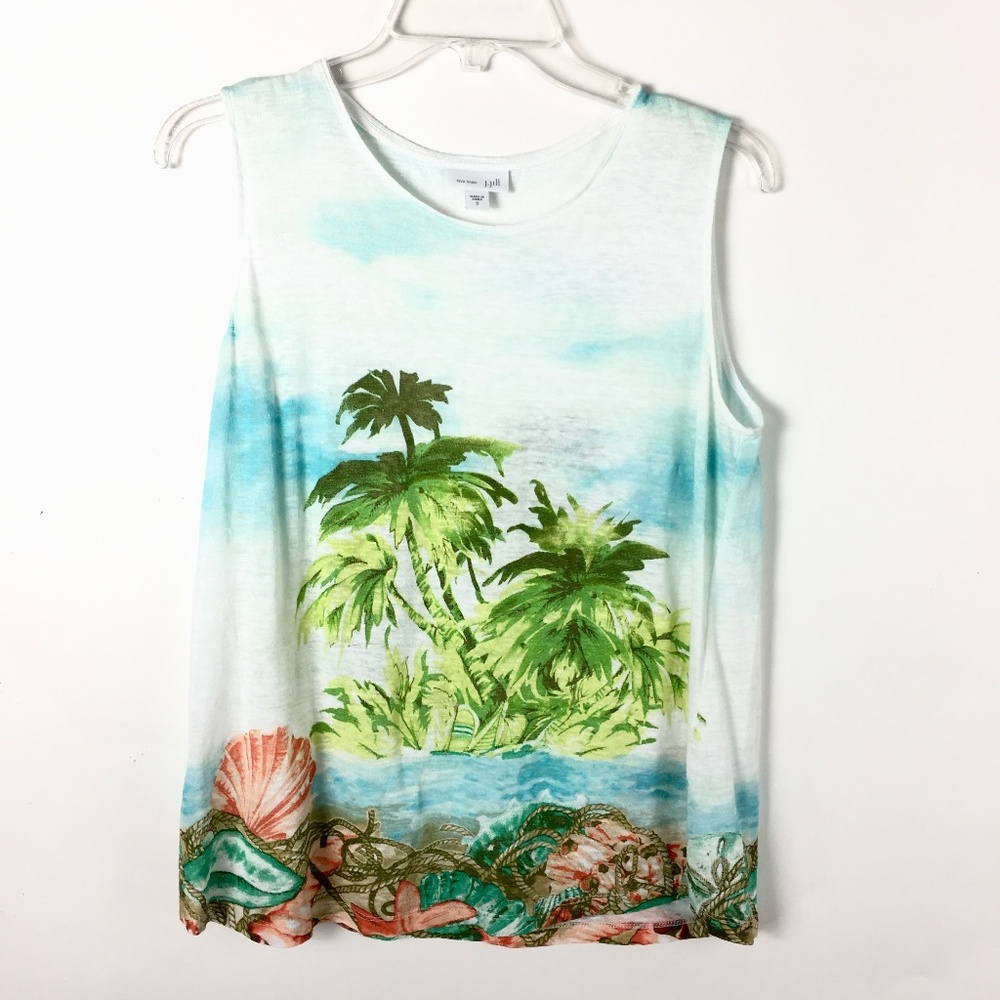 NWOT J. Jill Love Linen 100% Tank Top Loose Beach